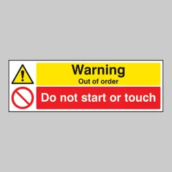 Warning - Out of Order - Do Not Start Or Touch