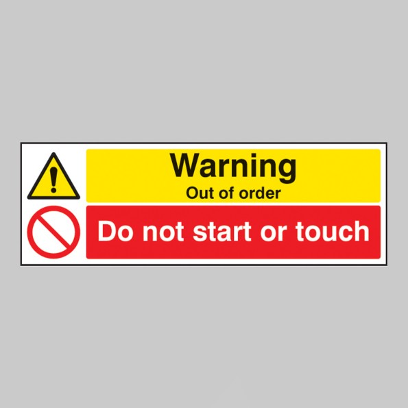 Warning - Out of Order - Do Not Start Or Touch