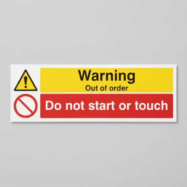 Warning - Out of Order - Do Not Start Or Touch