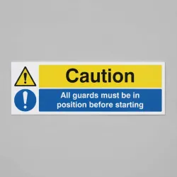 Caution - All Guards Must be in Position Before Starting Caution - All Guards Must be in Position Before Starting