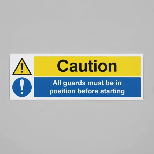 Caution - All Guards Must be in Position Before Starting Caution - All Guards Must be in Position Before Starting