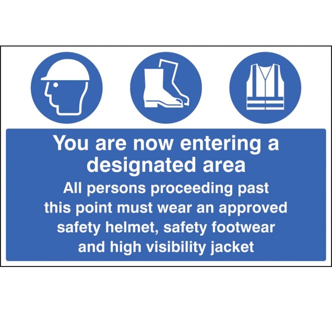 Entering Designated Area Must Wear Helmet - Footwear & Jacket