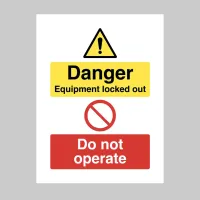 Danger - Equipment Locked Out - Do Not Operate Danger - Equipment Locked Out - Do Not Operate