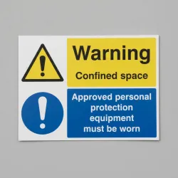 Warning - Confined Space - Approved PPE Must be Worn Warning - Confined Space - Approved PPE Must be Worn
