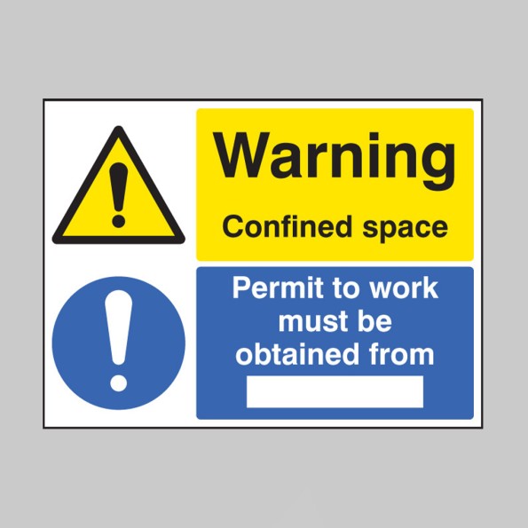 Warning - Confined Space - Permit to Work Must be Obtained