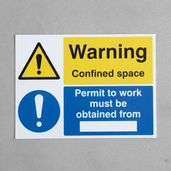 Warning - Confined Space - Permit to Work Must be Obtained Warning - Confined Space - Permit to Work Must be Obtained