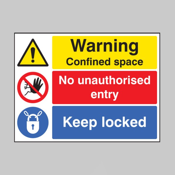Warning - Confined Space - No Entry - Keep Locked