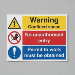 Warning - Confined Space - No Entry - Permit to Work Warning - Confined Space - No Entry - Permit to Work