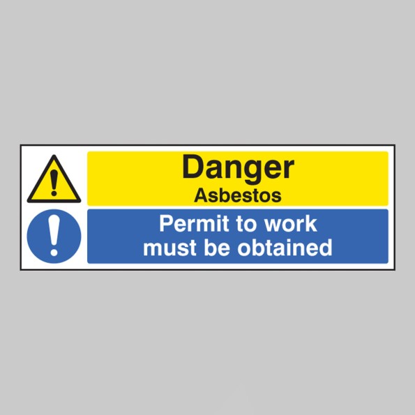 Danger - Asbestos Permit to Work Must be Obtained