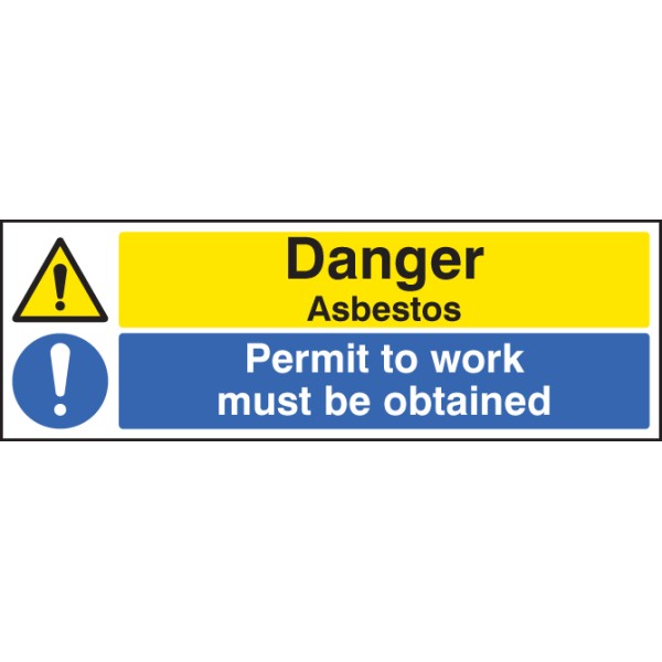 Danger - Asbestos Permit to Work Must be Obtained