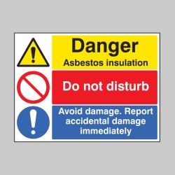 Danger - Asbestos Insulation - Do Not Disturb - Report Damage