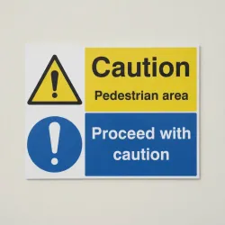 Caution - Pedestrian Area - Proceed with Caution
