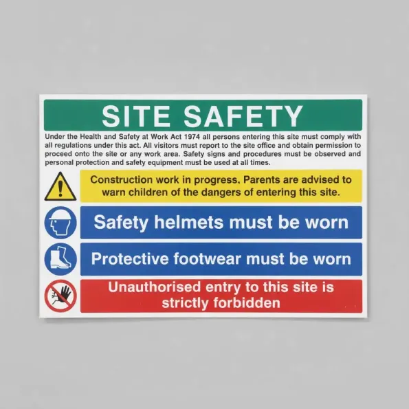 Site Safety - H&S Act - Construction Work - Helmets - Footwear - Unauthorised Entry Forbidden