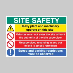 Site Safety - Heavy Plant - Vehicle Entry - No Unsupervised Reversing - Speed / Parking Restrictions Site Safety - Heavy Plant - Vehicle Entry - No Unsupervised Reversing - Speed / Parking Restrictions