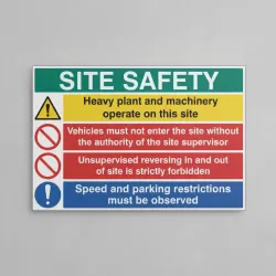Site Safety - Heavy Plant - Vehicle Entry - No Unsupervised Reversing - Speed / Parking Restrictions Site Safety - Heavy Plant - Vehicle Entry - No Unsupervised Reversing - Speed / Parking Restrictions
