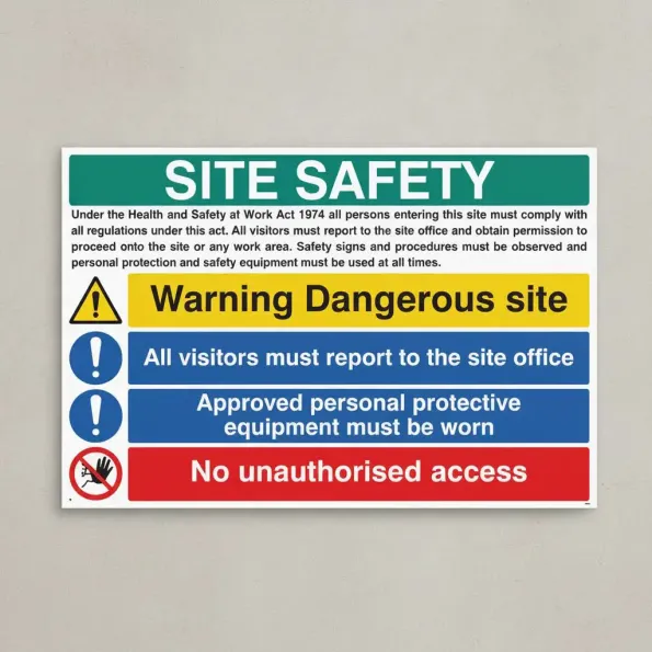 Site Safety - H&S Act - Dangerous Site - Report to Office - PPE - No Unauthorised Access Site Safety - H&S Act - Dangerous Site - Report to Office - PPE - No Unauthorised Access