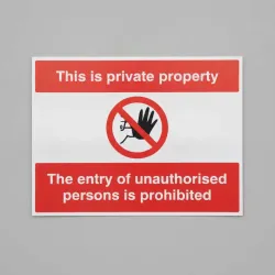 This Is Private Property the Entry of Unauthorised Persons