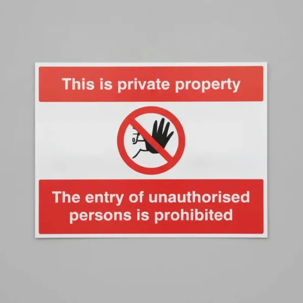 This Is Private Property the Entry of Unauthorised Persons