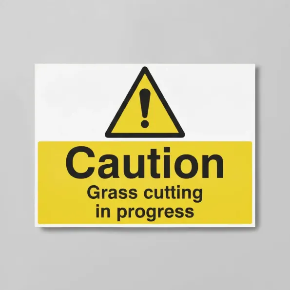 Caution - Grass Cutting in Progress Caution - Grass Cutting in Progress