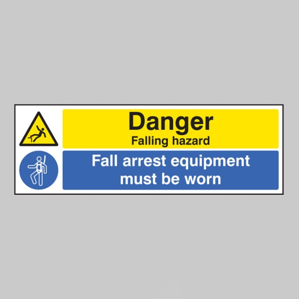 Danger - Falling Hazard - Fall Arrest Equipment Must be Worn