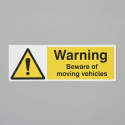 Warning - Beware of Moving Vehicles