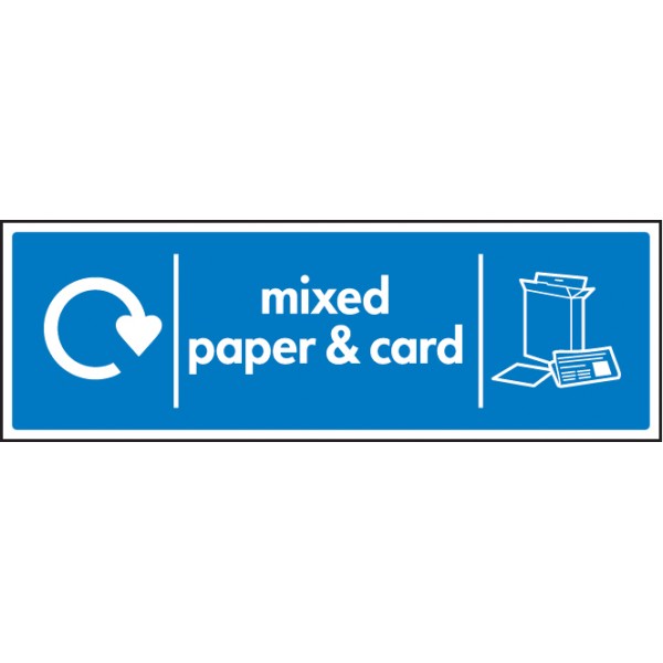 Mixed Paper & Card - WRAP Recycling Sign
