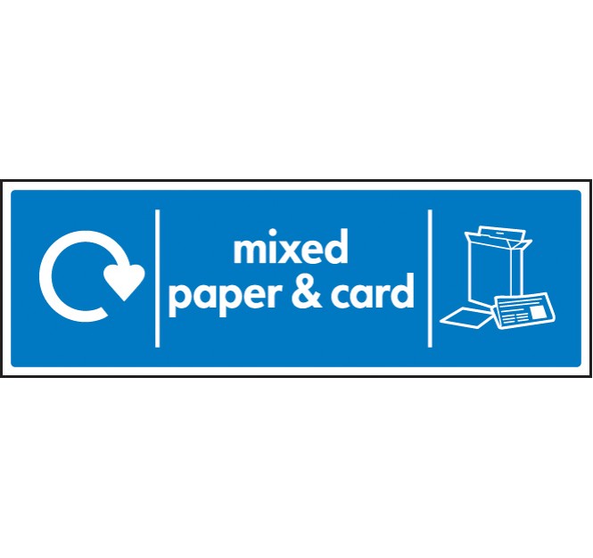 Mixed Paper & Card - WRAP Recycling Sign