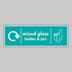 Mixed Glass Bottles & Jars - WRAP Recycling Sign