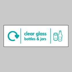 Clear Glass Bottles & Jars - WRAP Recycling Sign
