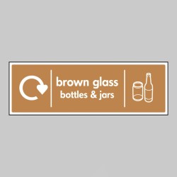 Brown Glass Bottles & Jars - WRAP Recycling Sign