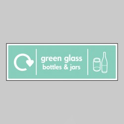 Green Glass Bottles & Jars - WRAP Recycling Sign