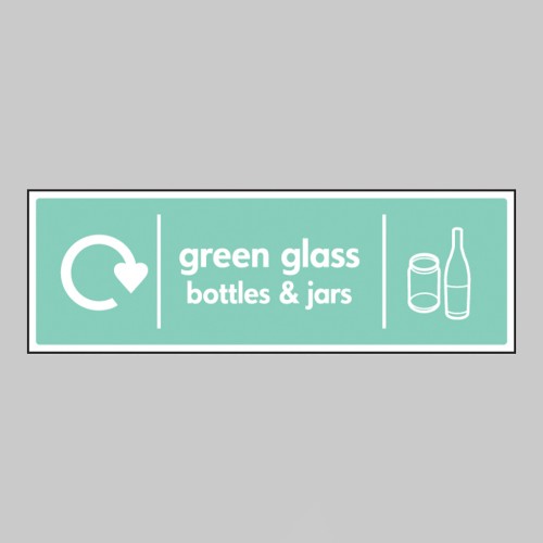Green Glass Bottles & Jars - WRAP Recycling Sign