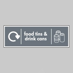 Food Tins & Drink Cans - WRAP Recycling Sign