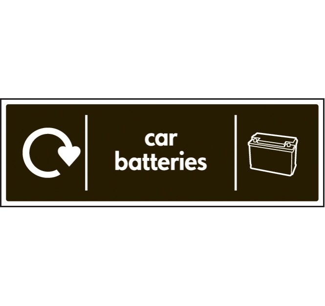 Car Batteries - WRAP Recycling Sign