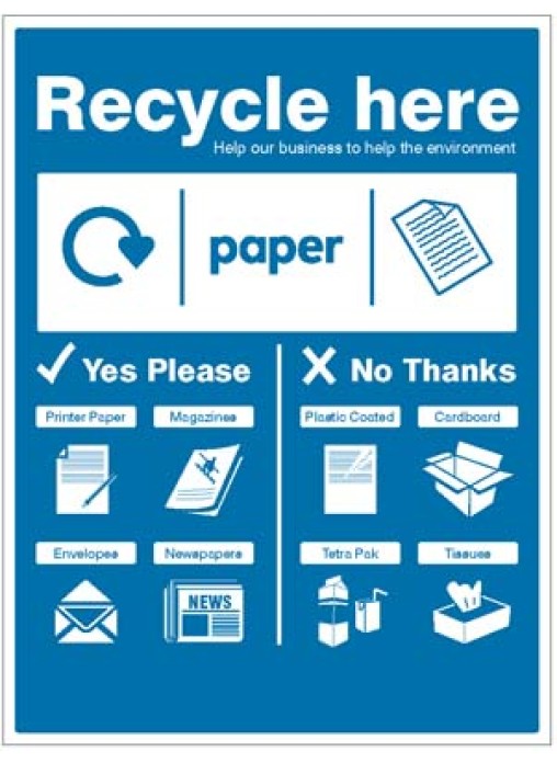Paper WRAP Recycle Here Sign