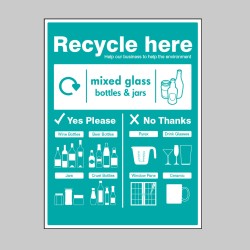 Recycle Here - Mixed Glass Bottles & Jars