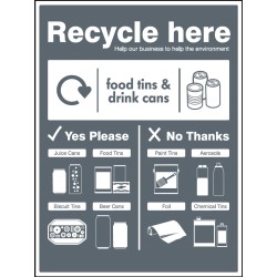 Recycle Here - Food Tins and Drink Cans