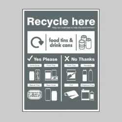 Recycle Here - Food Tins and Drink Cans Recycle Here - Food Tins and Drink Cans