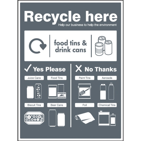 Recycle Here - Food Tins and Drink Cans