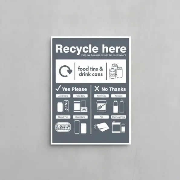 Recycle Here - Food Tins and Drink Cans
