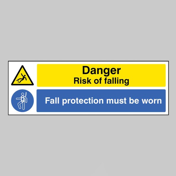 Danger - Risk of Falling - Fall Protection must be Worn