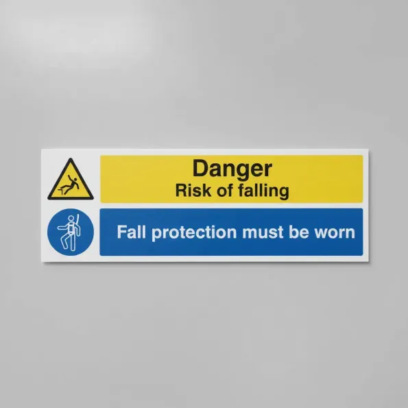 Danger - Risk of Falling - Fall Protection must be Worn