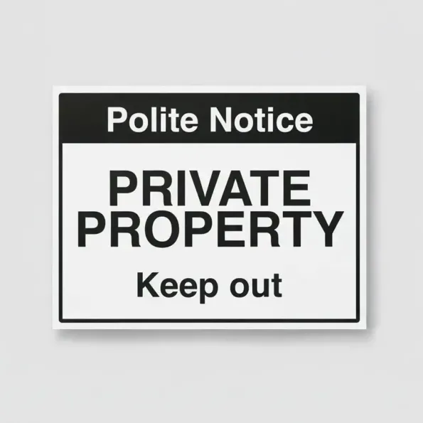 Polite Notice - Private Property - Keep Out