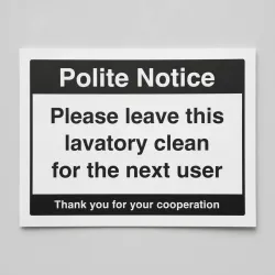 Please Leave Lavatory Clean for the Next User Please Leave Lavatory Clean for the Next User