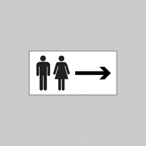 Man and Ladies Symbol with Arrow Right