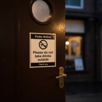 Polite Notice - Please Do Not take Drinks outside