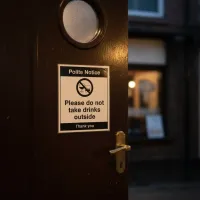 Polite Notice - Please Do Not take Drinks outside