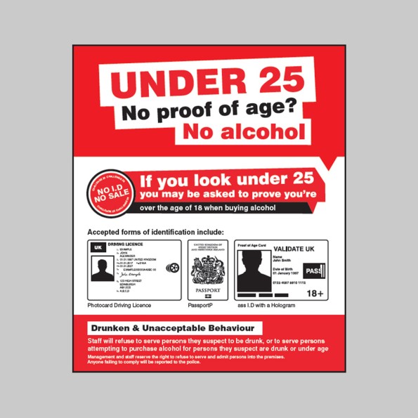 Challenge 25 - No Proof of Age - No Alcohol