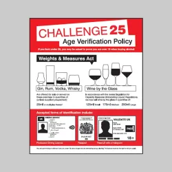 Challenge 25 - Age Verification - Weights & Measures Act 25ml Challenge 25 - Age Verification - Weights & Measures Act 25ml