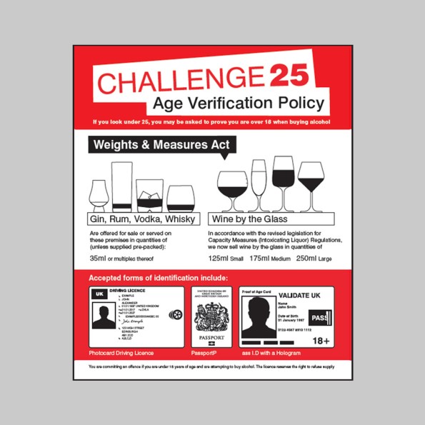 Challenge 25 - Age Verification - Weights & Measures Act 35ml
